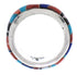 Southwestern Sterling Silver Multicolor Inlay Ring Size 7-1/2 TX41875