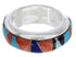 Sterling Turquoise Opal Multicolor Ring Band Size 7-3/4 HS35701