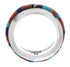 Turquoise Multicolor Sterling Silver Ring Band Size 6-1/2 HS35698