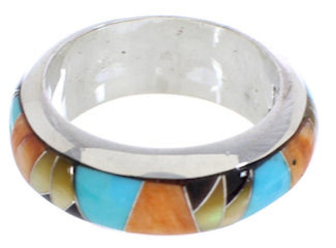 Sterling Silver Multicolor Turquoise Jewelry Ring Size 5-3/4 RS38408