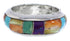 Authentic Sterling Silver And Multicolor Ring Size 7-1/2 RS38395