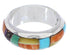 Genuine Sterling Silver Multicolor Turquoise Ring Size 7-3/4 RS38396