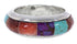 Turquoise Multicolor Jewelry Silver Ring Band Size 5-3/4 HS35668