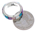 Turquoise Multicolor Inlay Silver Ring Band Size 8-1/2 HS35722