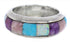 Sterling Turquoise Multicolor Ring Band Size 5-1/2 Jewelry HS35720