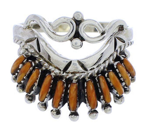 Oyster Shell And Sterling Silver Ring Size 8-3/4 AS50662