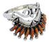 Southwest Oyster Shell Needlepoint Ring Size 8-3/4 EX43537