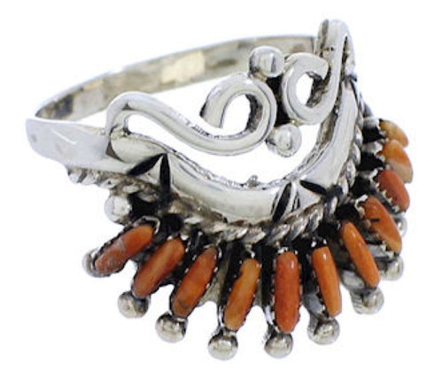 Oyster Shell Needlepoint Silver Ring Size 7-3/4 Jewelry AS54599