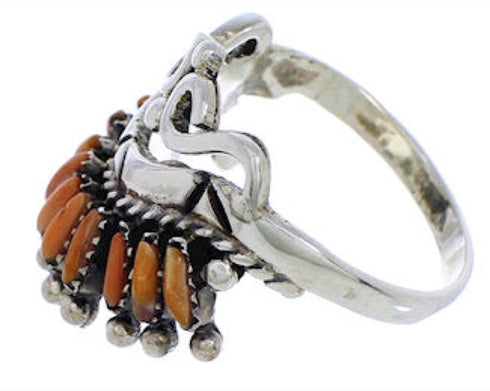 Oyster Shell Needlepoint Silver Ring Size 7-3/4 Jewelry AS54599