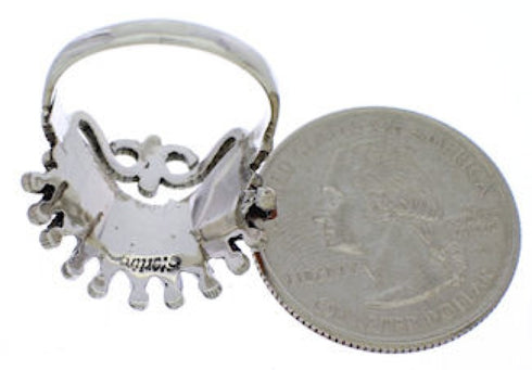 Oyster Shell Needlepoint Silver Ring Size 7-3/4 Jewelry AS54599