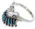 Sterling Silver Turquoise Needlepoint Ring Size 6-3/4 EX43589