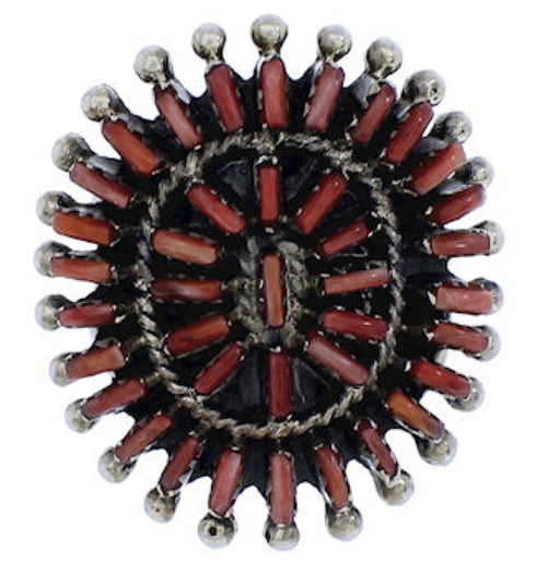 Red Oyster Shell And Sterling Silver Ring Size 6-3/4 AS36237