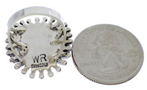 Red Oyster Shell And Sterling Silver Ring Size 6-3/4 AS36237