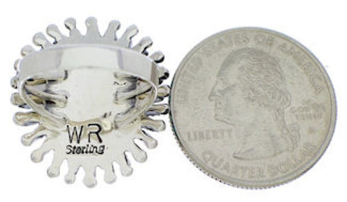 Turquoise Needlepoint Southwest Ring Size 5-3/4 EX43615