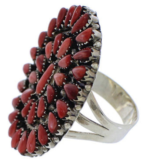Southwest Red Oyster Shell Ring Size 7-3/4 EX43737