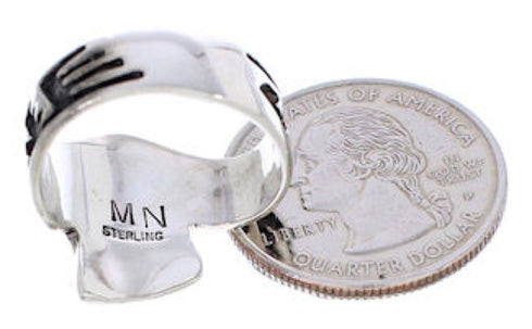 Turquoise Oyster Shell Multicolor Silver Ring Size 6-1/4 AS37222