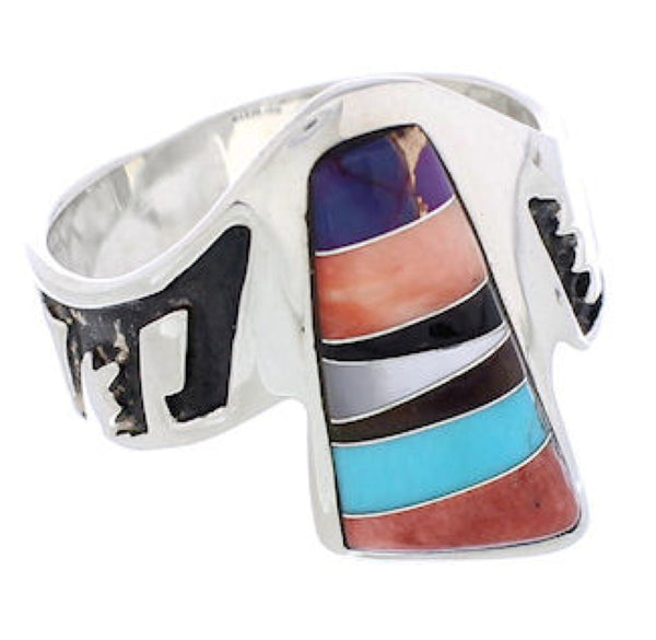 Genuine Sterling Silver Multicolor Ring Size 9-1/4 EX61086