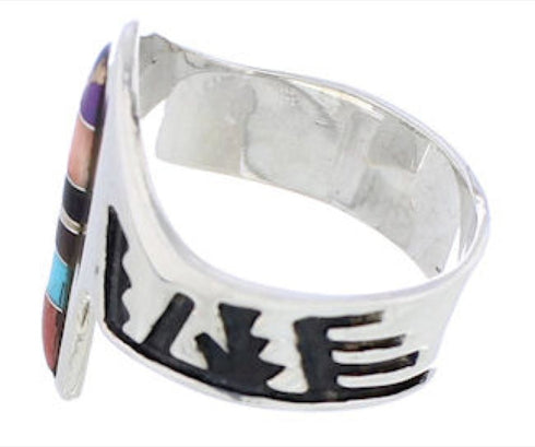 Genuine Sterling Silver Multicolor Ring Size 9-1/4 EX61086