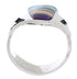 Genuine Sterling Silver Multicolor Inlay Ring Size 7-1/2 EX61124