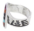 Southwest Sterling Silver Multicolor Inlay Ring Size 5-1/4 EX61173