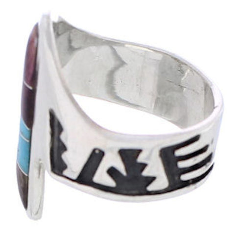 Turquoise Purple Oyster Shell Sterling Silver Ring Size 6-1/4 EX61193