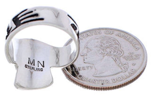 Turquoise Purple Oyster Shell Sterling Silver Ring Size 6-1/4 EX61193