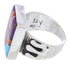 Southwestern Sterling Silver Multicolor Ring Size 8-1/4 EX61207