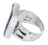 Turquoise Multicolor Inlay Sterling Silver Ring Size 8-1/4 EX61211