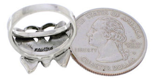 Multicolor Southwestern Silver Butterfly Ring Size 6 EX61246