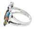 Southwest Sterling Silver Multicolor Butterfly Ring Size 6 EX61251