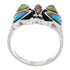 Multicolor Inlay Butterfly Sterling Silver Ring Size 5-3/4 EX61250