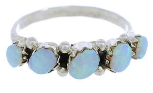 Authentic Sterling Silver Zuni Opal Ring Size 8-1/2 RX113369