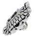 Jet Mother Of Pearl Inlay Sterling Silver Ring Size 5-3/4 EX30246