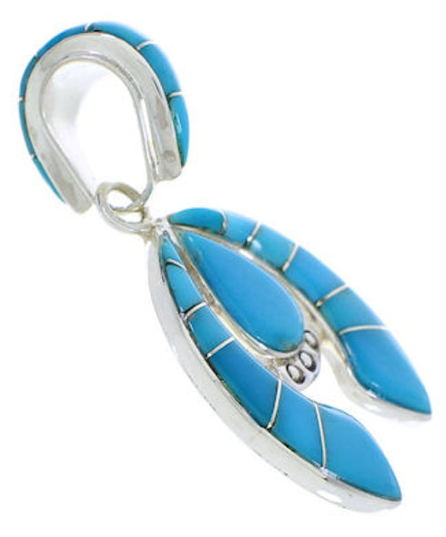 Turquoise Inlay Silver Naja Pendant PX23876