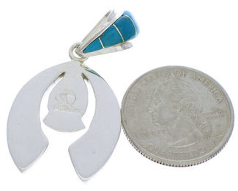 Turquoise Inlay Silver Naja Pendant PX23876