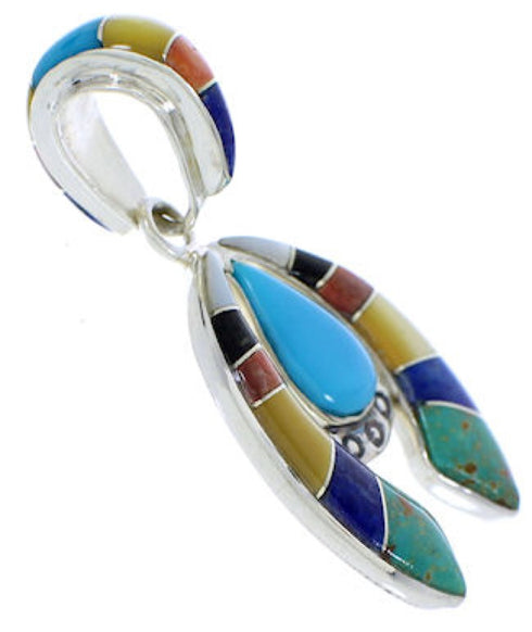 Sterling Silver Turquoise Multicolor Naja Pendant PX23878