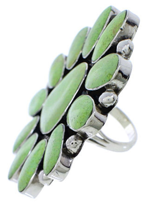 Turquoise Large Statement Jewelry Silver Ring Size 6 YX35487