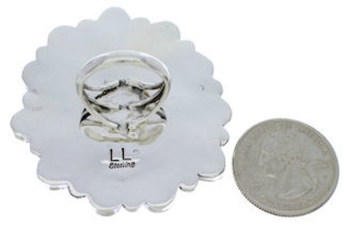 Turquoise Large Statement Jewelry Silver Ring Size 6 YX35487