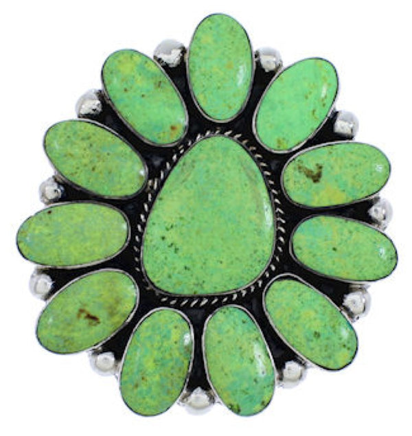 Sterling Silver Turquoise Large Statement Ring Size 6-3/4 YX35510