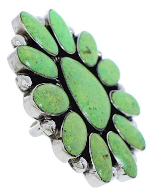 Sterling Silver Turquoise Large Statement Ring Size 6-3/4 YX35510