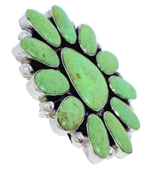 Large Statement Sterling Silver Turquoise Ring Size 6-3/4 YX35593