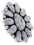 Howlite Large Statement Southwest Silver Ring Size 8-1/2 YX35980