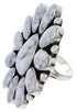 Howlite Large Statement Southwest Silver Ring Size 8-1/2 YX35980
