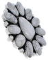 Howlite Large Statement Silver Southwest Ring Size 7-3/4 YX35988