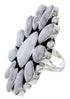 Howlite Large Statement Silver Southwest Ring Size 7-3/4 YX35988
