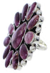 Large Statement Purple Oyster Shell Silver Ring Size 8-1/2 YX36012