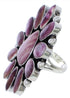 Silver Large Statement Purple Oyster Jewelry Ring Size 8-3/4 YX36018