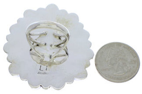 Silver Large Statement Purple Oyster Jewelry Ring Size 8-3/4 YX36018