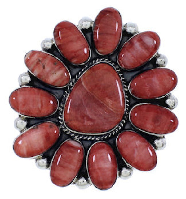 Red Oyster Large Statement Silver Southwest Ring Size 9-3/4 YX36028