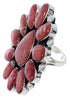 Red Oyster Large Statement Silver Southwest Ring Size 9-3/4 YX36028